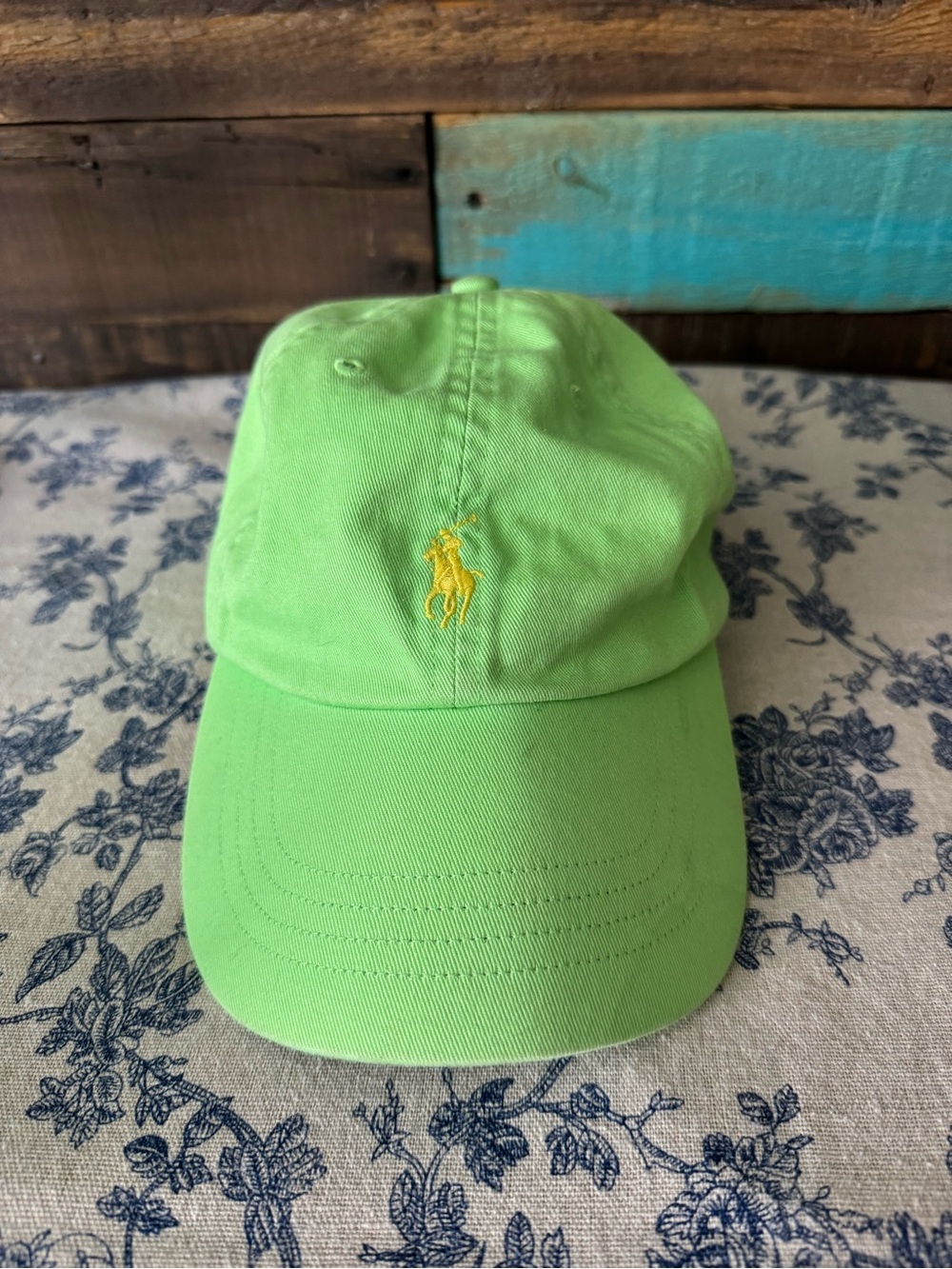 Polo Ralph Lauren Iconic Cotton Chino Baseball Cap Lime Green Yellow Pony OS